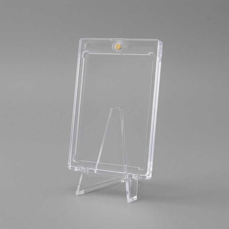 Empty 35PT magnetic card holder on its clear display stand, neutral background