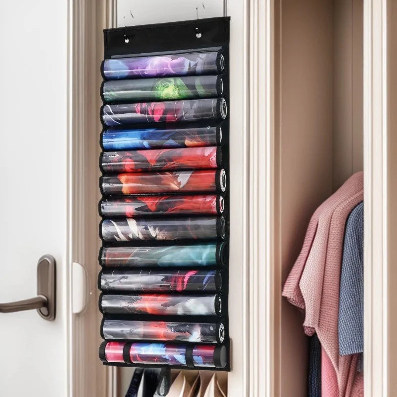 Hanging Playmat Tube Organizer | 7 or 13 Slots, Door Hooks | Fits Standard Playmat Tubes - Slabworks 3