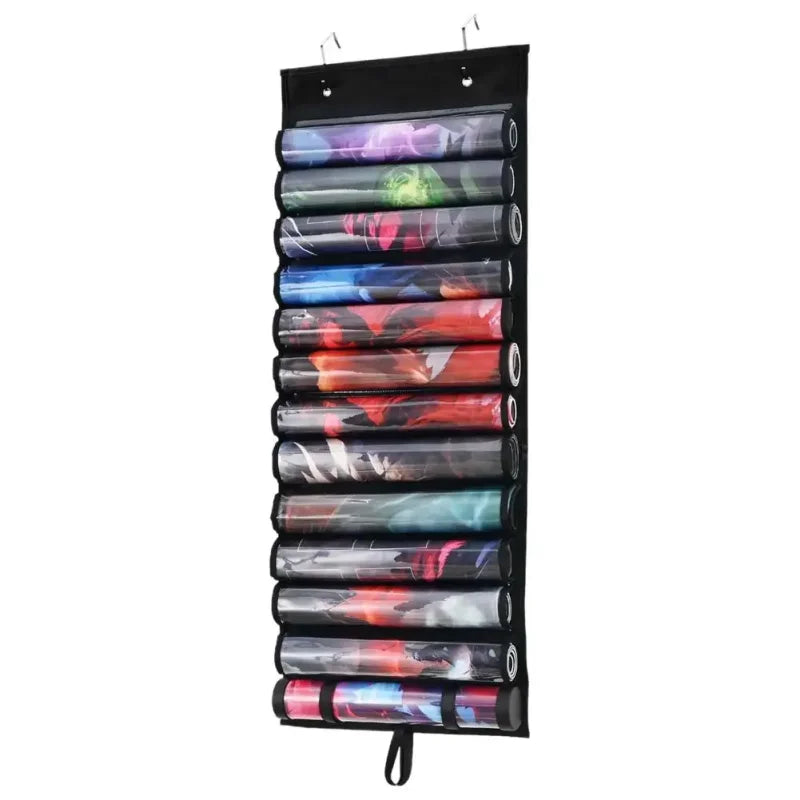 Hanging Playmat Tube Organizer | 7 or 13 Slots, Door Hooks | Fits Standard Playmat Tubes - Slabworks 8