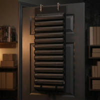 Hanging Playmat Tube Organizer — 13 tubes on an over-door rack